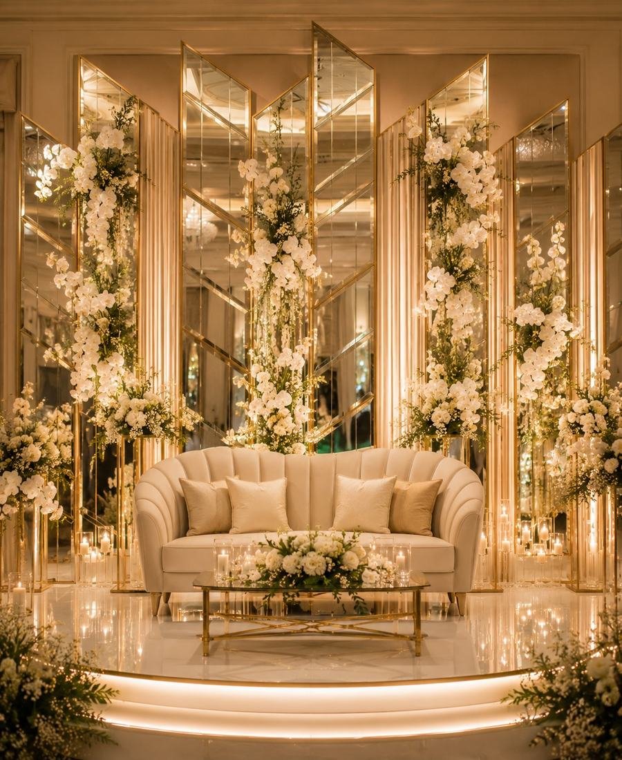 Mirror wedding stage