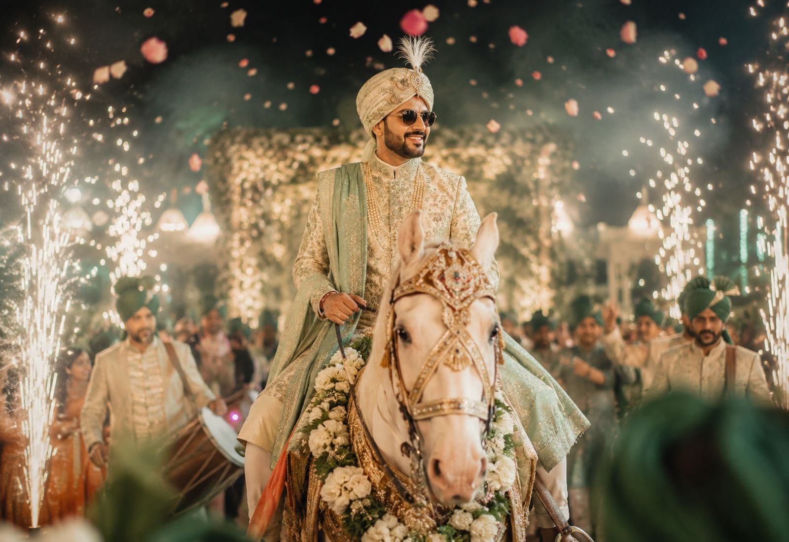 Bride and groom entry